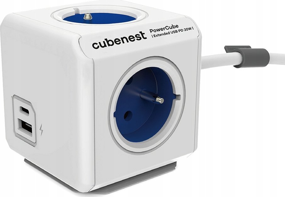 Cubenest PowerCube Extended Usb A+c Pd 20 W 1,5 m Niebieski (PC420BL)