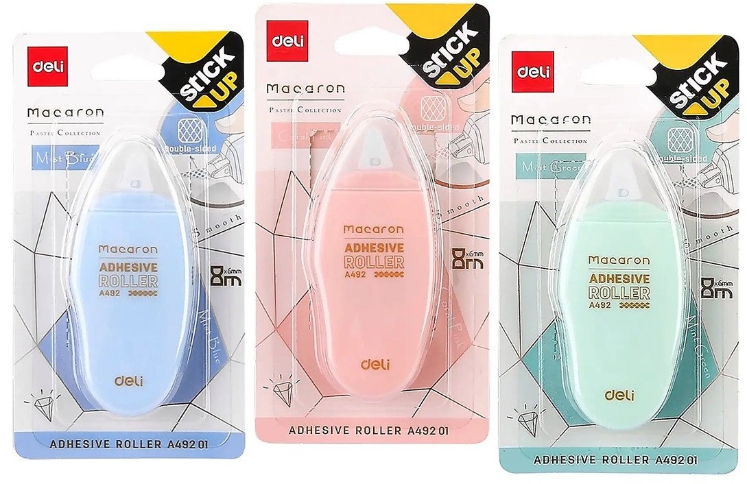 Klej w taśmie Deli Macaron 6mm/8m mix kolorów -