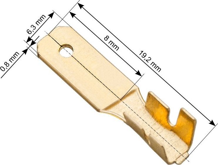 NASUWKA KONEKTOR NIEIZOLOWANY MĘSKI 6,3MM PŁASKI