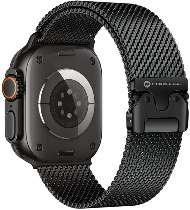 Pasek do Apple Watch Forcell F-Design FA11 zatrzask stal 38 / 40 / 41 mm czarny