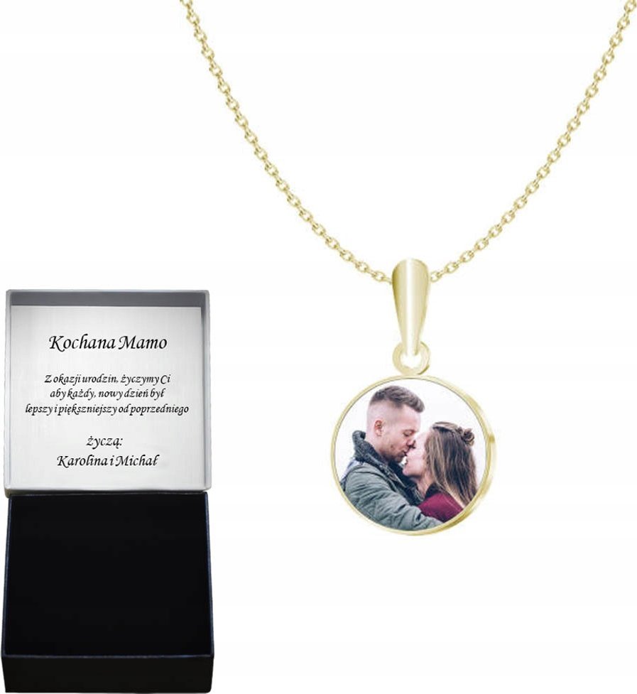 Radziszewska Jewellery Naszyjnik Złoty ze Zdjęciem 925 Personalizacja Prezent na Dzień Matki