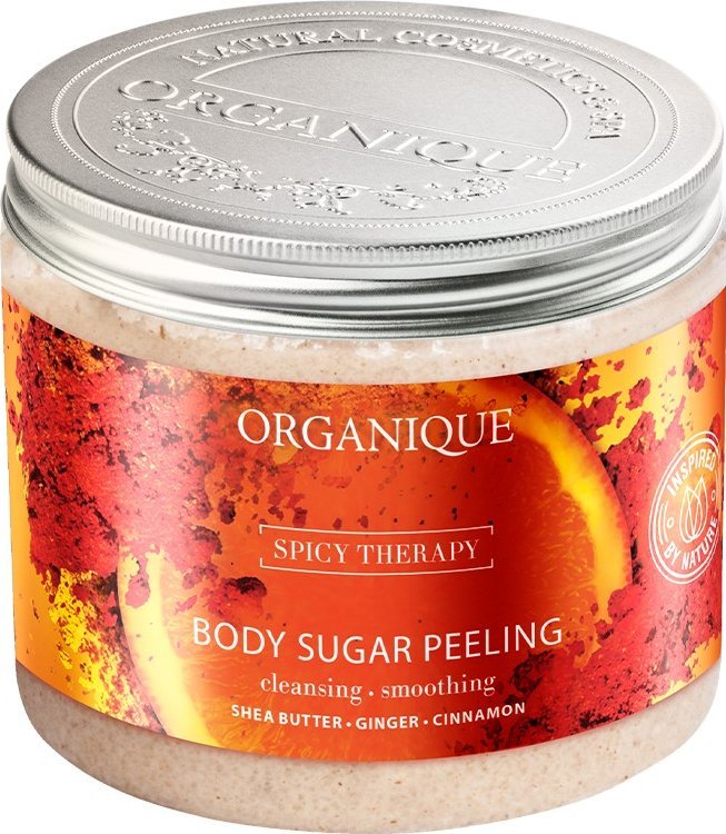Organique Spicy Therapy Rozgrzewający peeling cukrowy do ciała o zapachu pomarańczy i przypraw 200ml