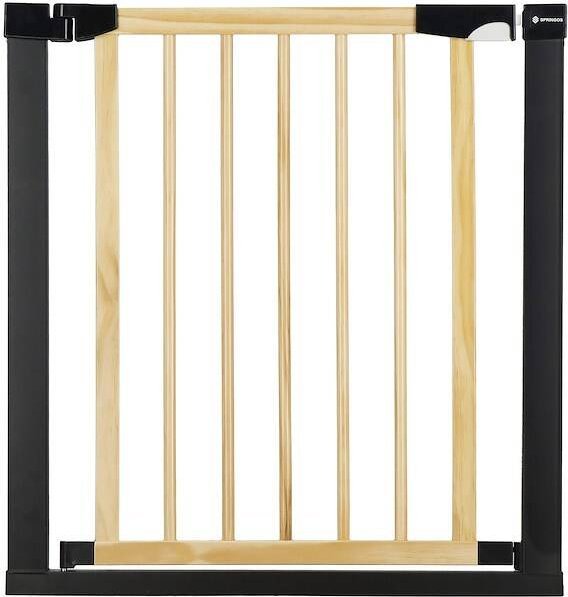 Springos Bramka zabezpieczająca schody 75-110 cm bramka rozporowa brązowo-czarna UNIWERSALNY