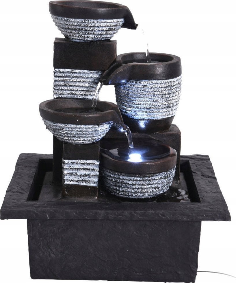 Home Styling Collection Fontanna domowa stojąca dekoracja, podświetlenie LED, 21,5 x 19 x 26 cm
