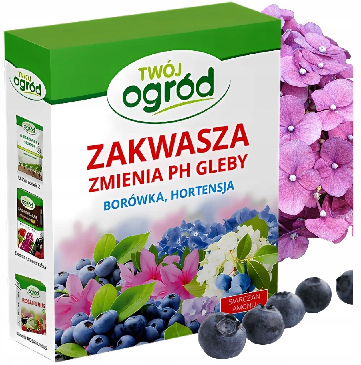 Nawóz do borówek i hortensji 1kg Twój Ogród - zmienia pH gleby (zakwasza)