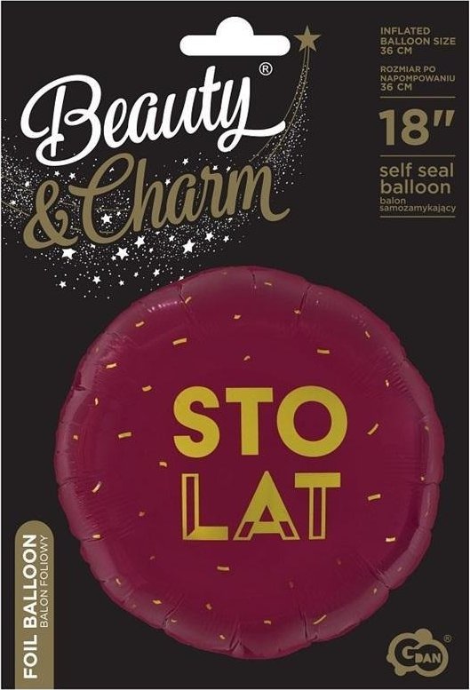 GoDan Balon foliowy Sto Lat bordowy