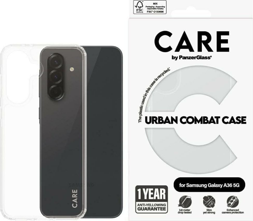 PanzerGlass Etui CARE by Flagship Case Transparent Urban Combat Clear Frame Samsung A36 5G