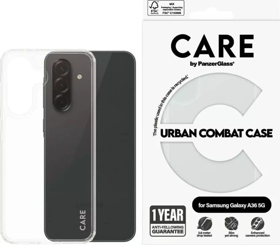 PanzerGlass Etui CARE by Flagship Case Transparent Urban Combat Clear Frame Samsung A36 5G