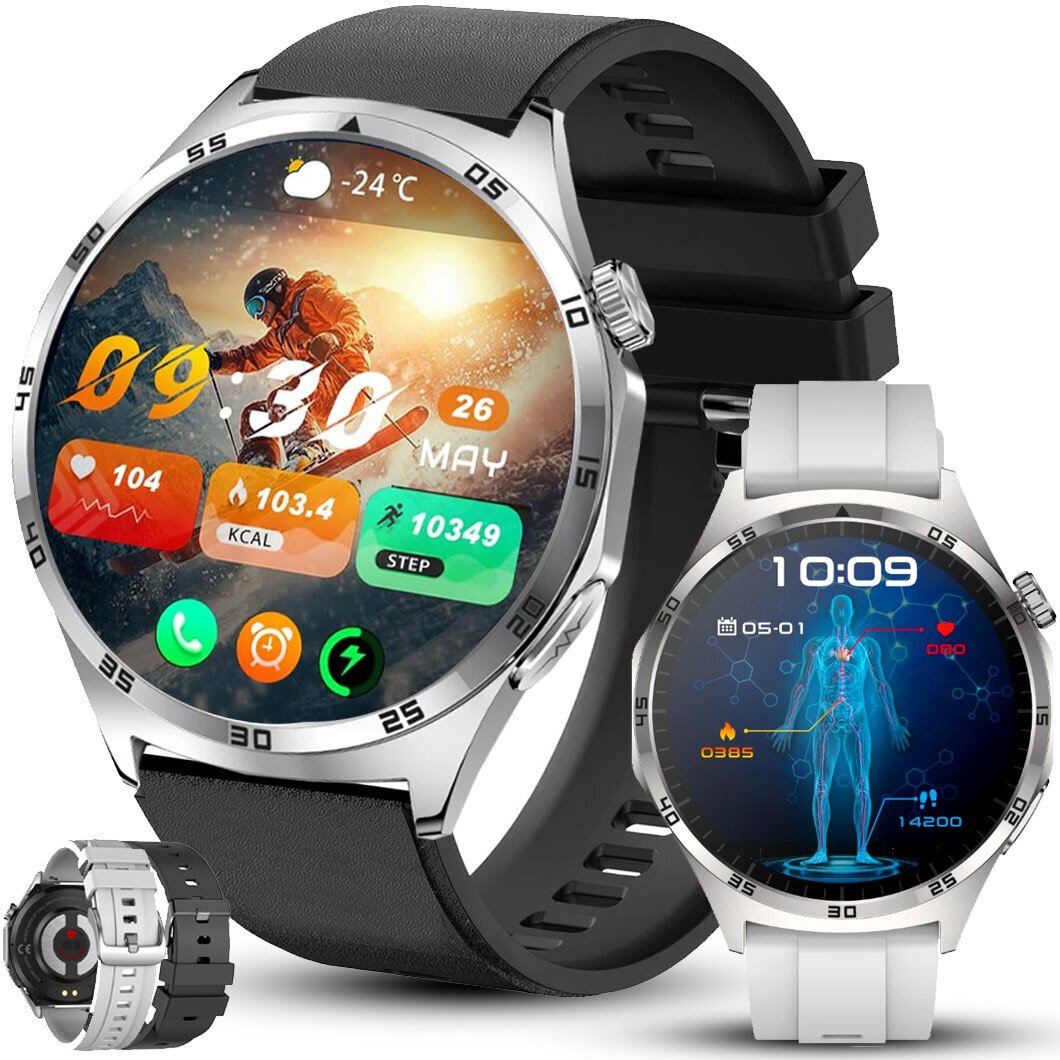 SMARTWATCH zegarek męski zestaw 2 paski