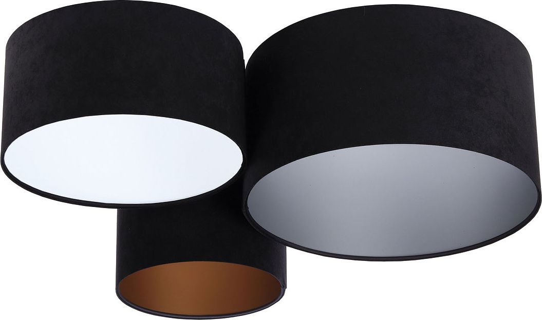 Lampa sufitowa Lumes Czarny potrójny plafon welurowy - EXX41-Meles