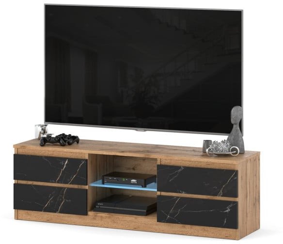 Szafka rtv 138cm 4 szuflady stolik stojący do salonu wotan san sebastian