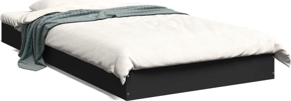 vidaXL Rama łóżka, czarna, 100x200 cm, materiał drewnopochodny