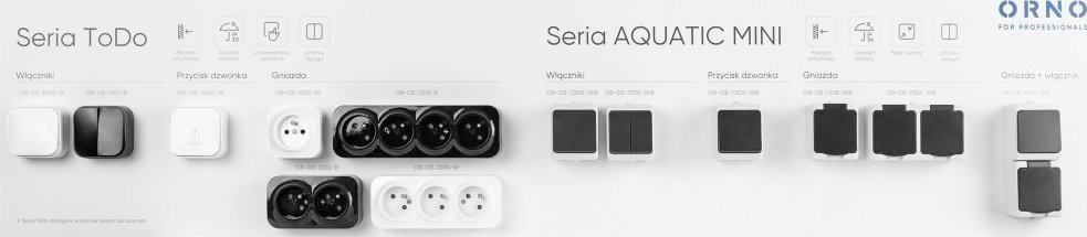 Tablica ekspozycyjna - osprzęt elektroinstalacyjny, 133x30cm