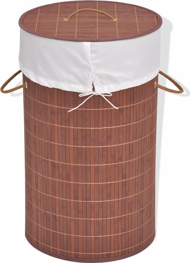 Kosz na pranie Elior Pojemnik na pranie okrągły Lavandi 2X- brązowy