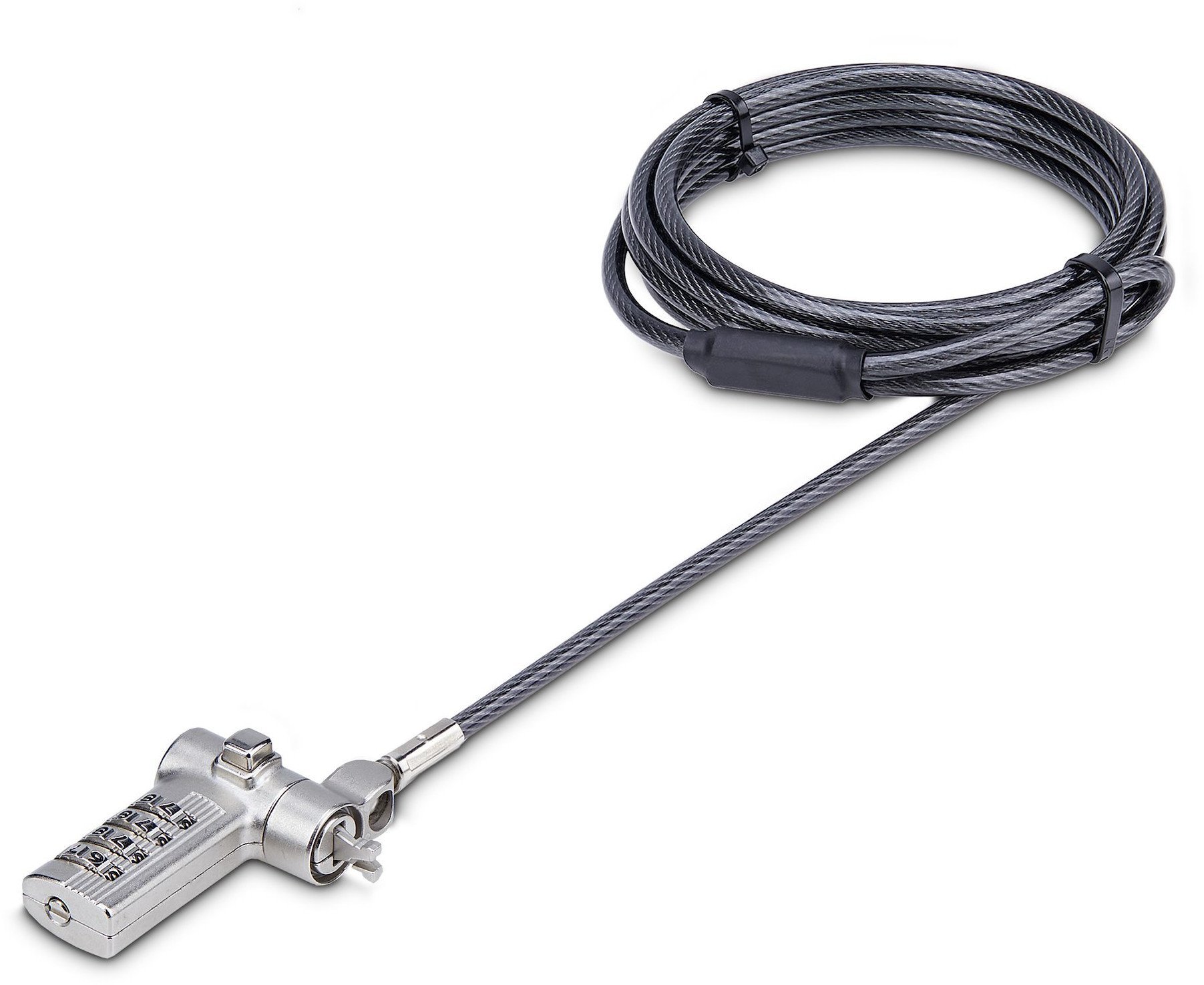 StarTech.com 25-Pack Laptop Lock, Compatible w/Noble Wedge/Nano/K-Slot - Sicherheitskabelschloss - Silber, Schwarz - 2 m - TAA-konform (Packung mit 25