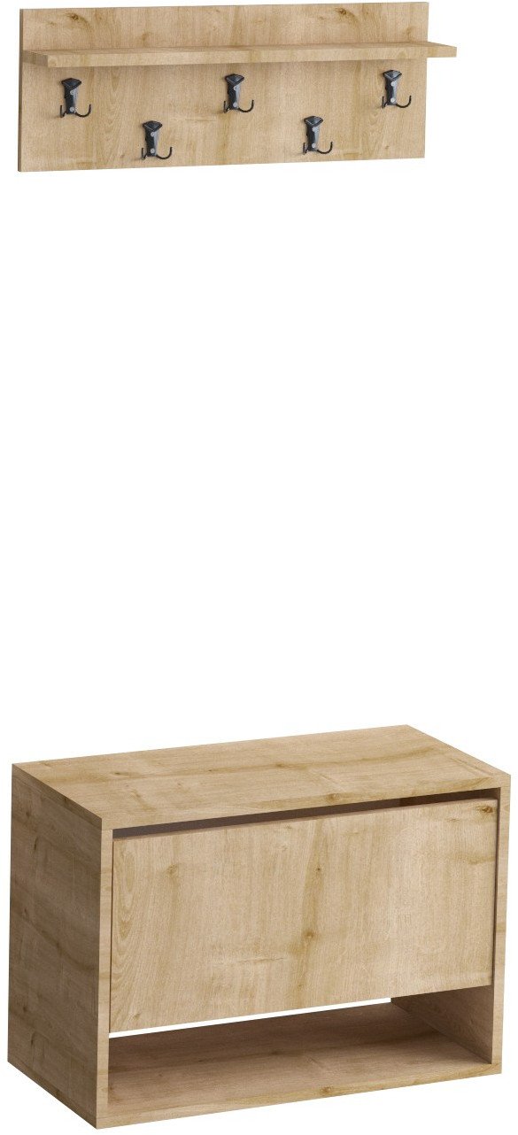 2-ių dalių batų spintelės komplektas Asir, rudas