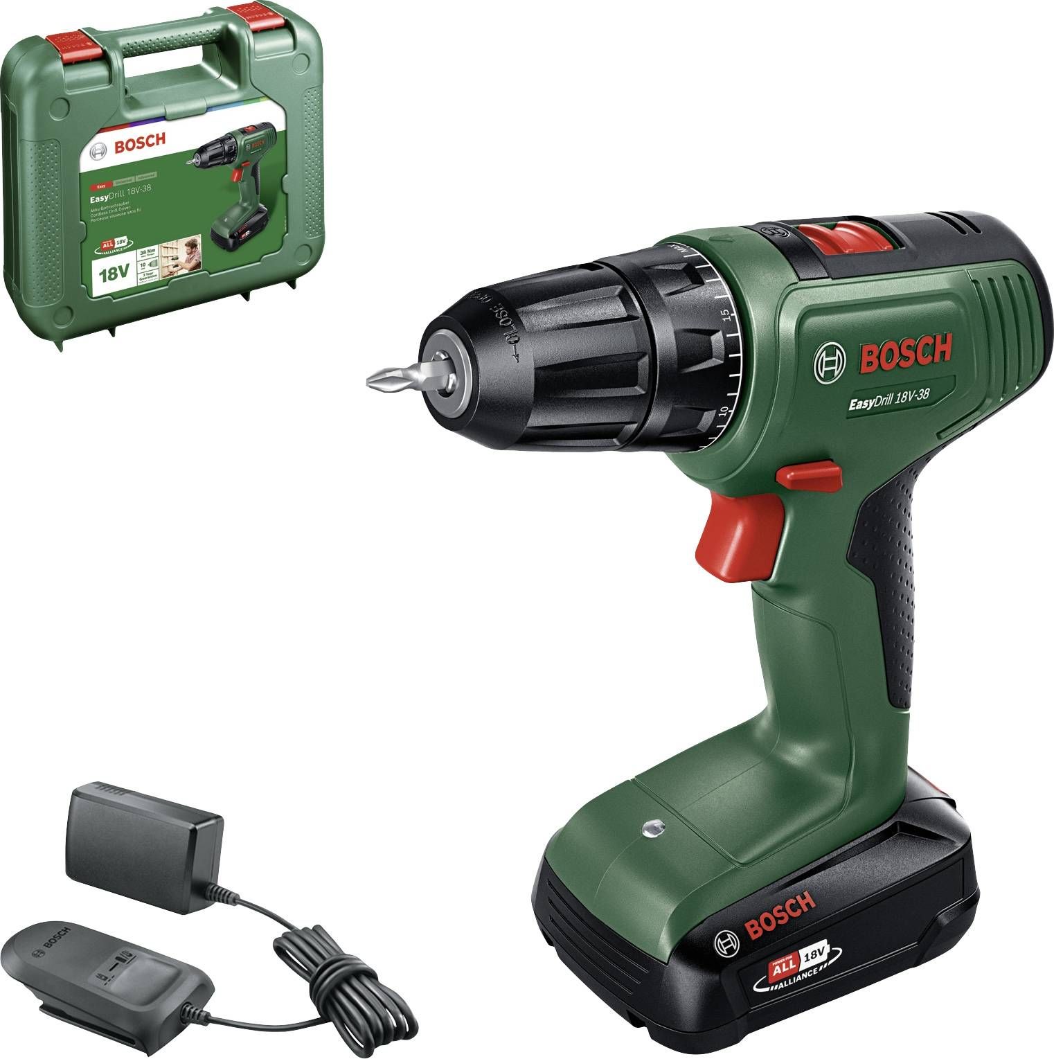 Wiertarko-wkrętarka Bosch Easydrill 18V-38 18 V 1 x akumulator 2 Ah (06039D8003)