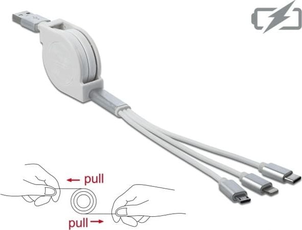 Kabel USB Delock USB-A - 1 m Biały (85850)