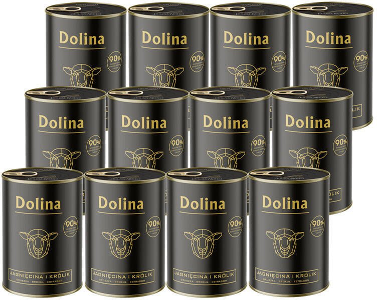 Mokra karma dla psa Dolina jagnięcina i królik zestaw 12 x 400 g