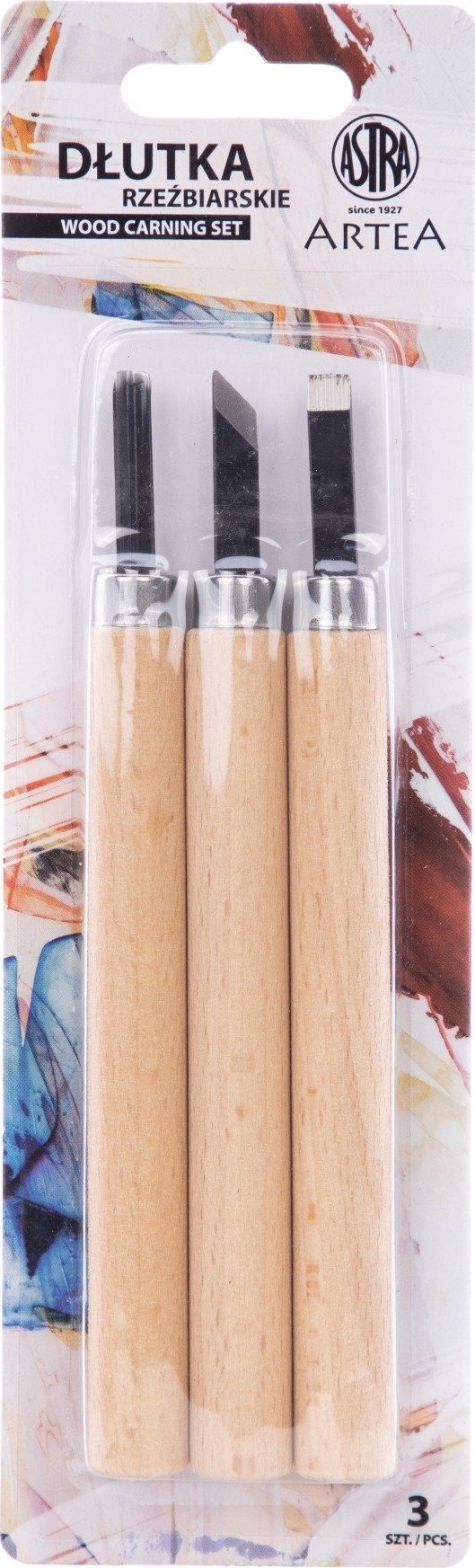 Astra Zestaw 3 dłut do rzeźbienia w drewnie Artea Astra