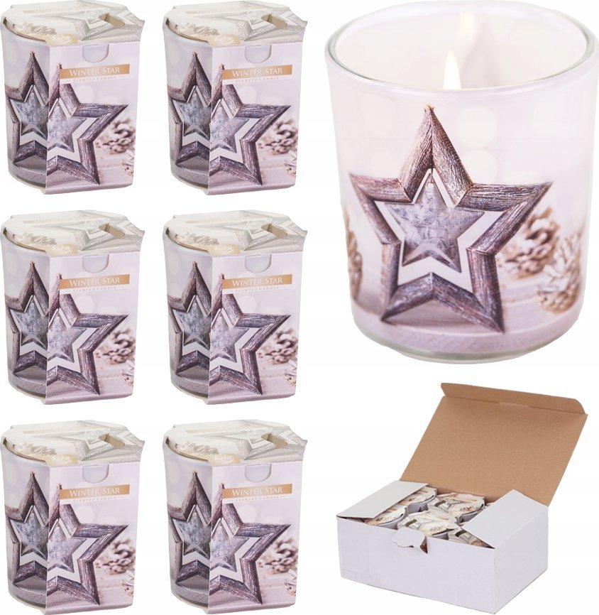 6x Świeca świeczka zapachowa Winter Star Wanilia