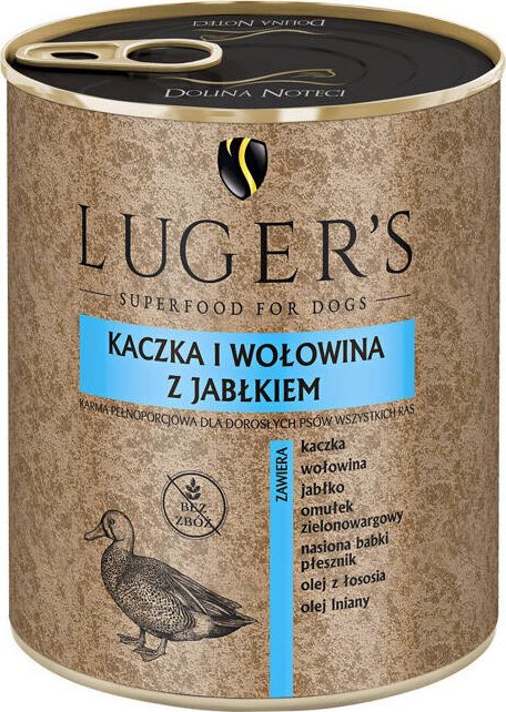 Karma mokra dla psa Lugers kaczka i wołowina z jabłkiem 800 g