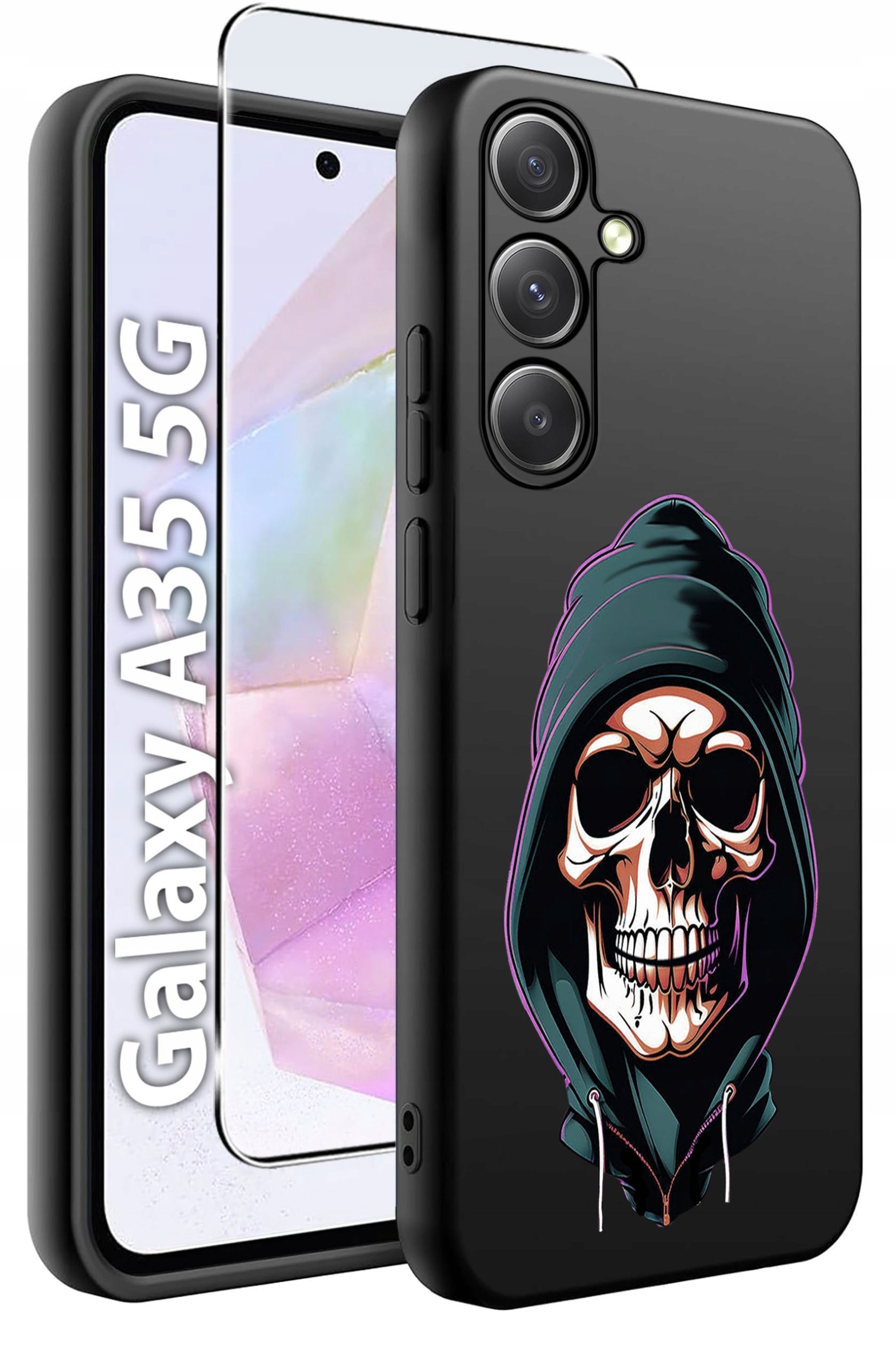 ETUI do Samsung A35 5G WZORY | SILIKONOWE MATT CASE + SZKŁO HARTOWANE 9H