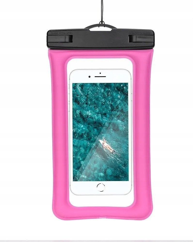 Partner Tele.com Etui wodoodporne uniwersalne z plastikowym zamknięciem AIRBAG ciemny róż