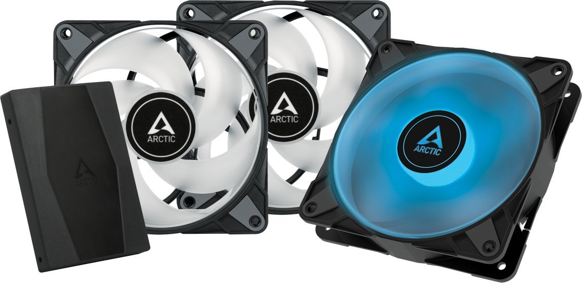 Wentylator Arctic P12 PWM PST RGB 0dB 3-pack + Hub (ACFAN00229A)