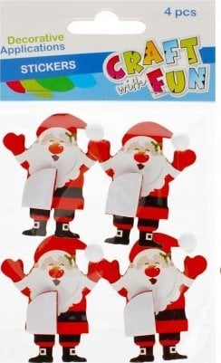 Craft with Fun OZDOBA BN NAKLEJKI MIKOLAJ HARM 4SZT CF 12/144