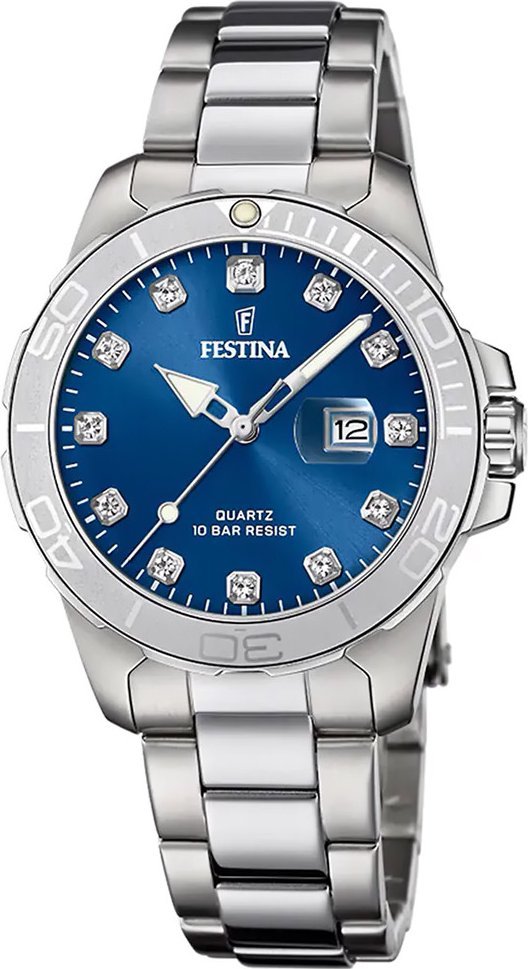 Zegarek Festina Zegarek damski Festina F20503-6 CYRKONIE srebrny
