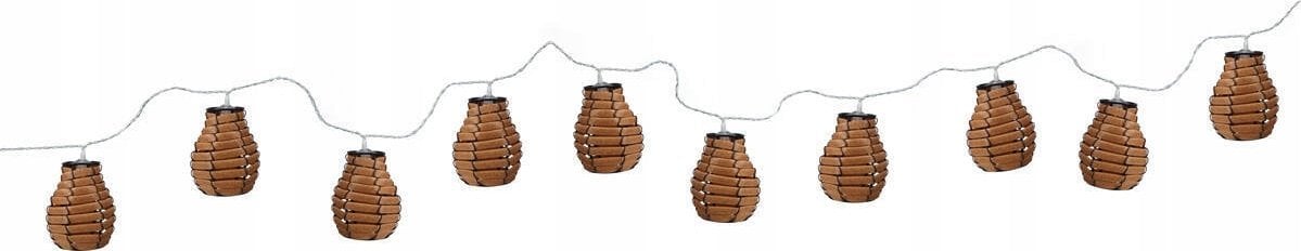 ProGarden Girlanda świetlna, 10 rattanowych lampionów