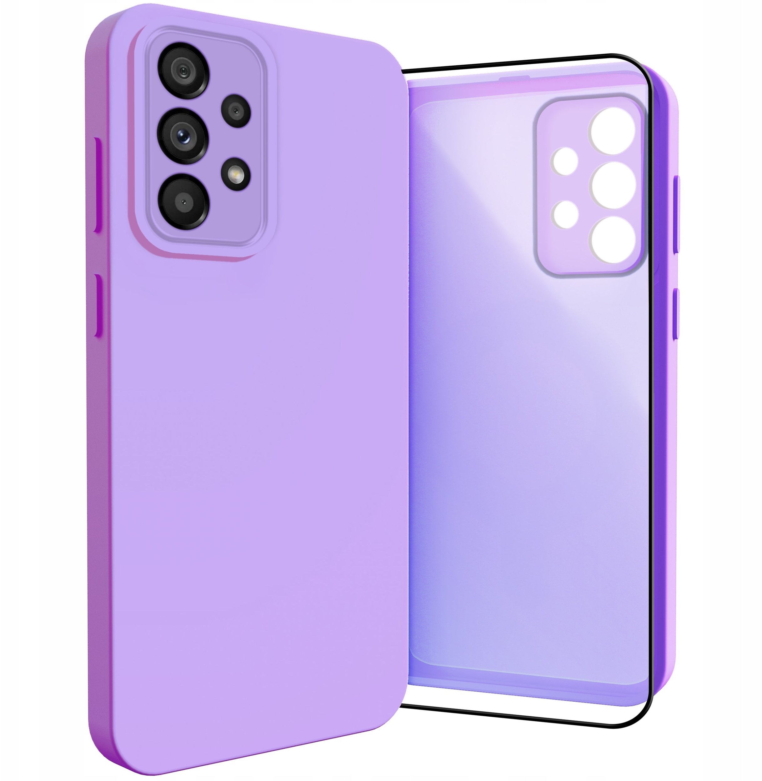 Etui do Samsung Galaxy A53 5G (Osłona Kamery, Fioletowe, Plecki) Szkło 9H
