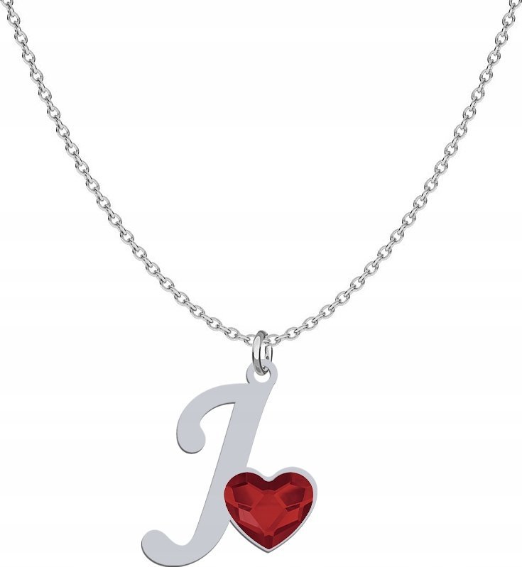 Radziszewska Jewellery Srebrny Naszyjnik LITERA J z sercem DEDYKACJA GRAT