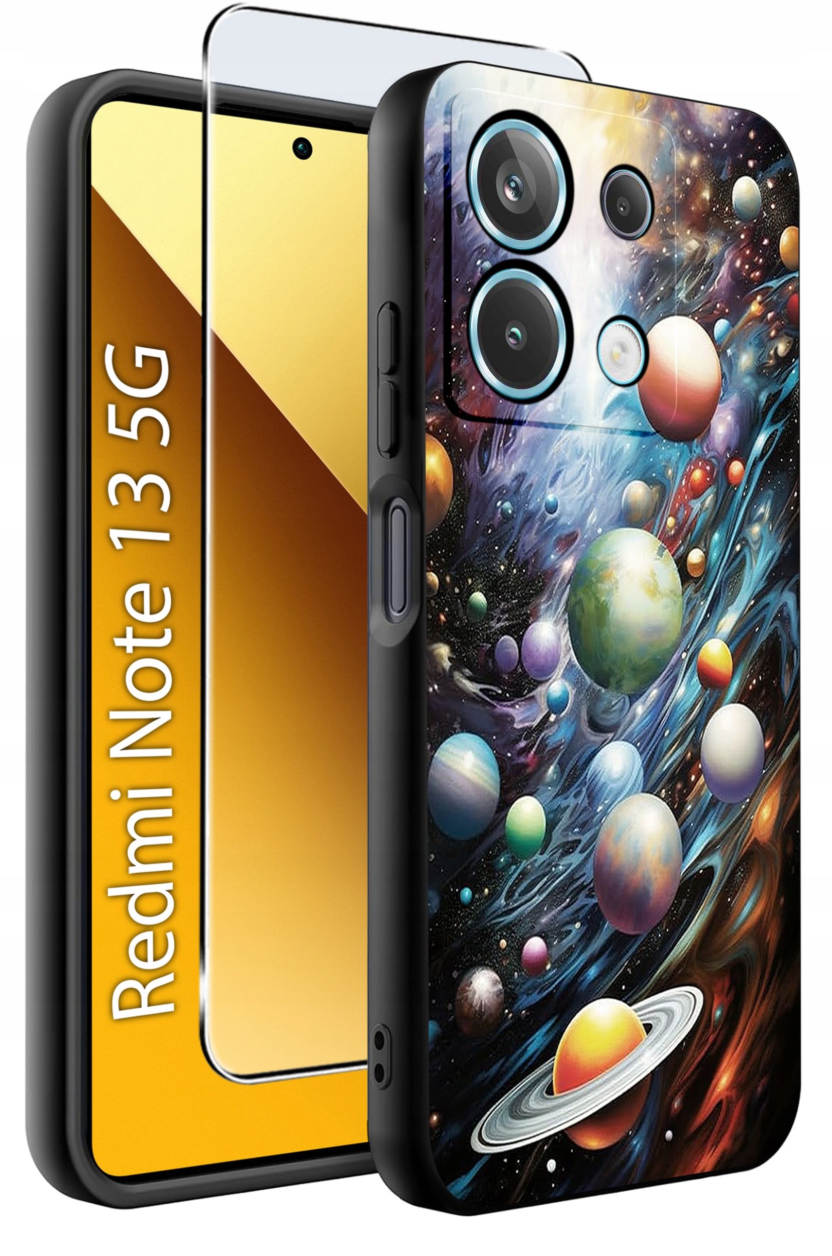 ETUI do Xiaomi Redmi Note 13 5G WZORY |SILIKONOWE MATT CASE +SZKŁO 9H