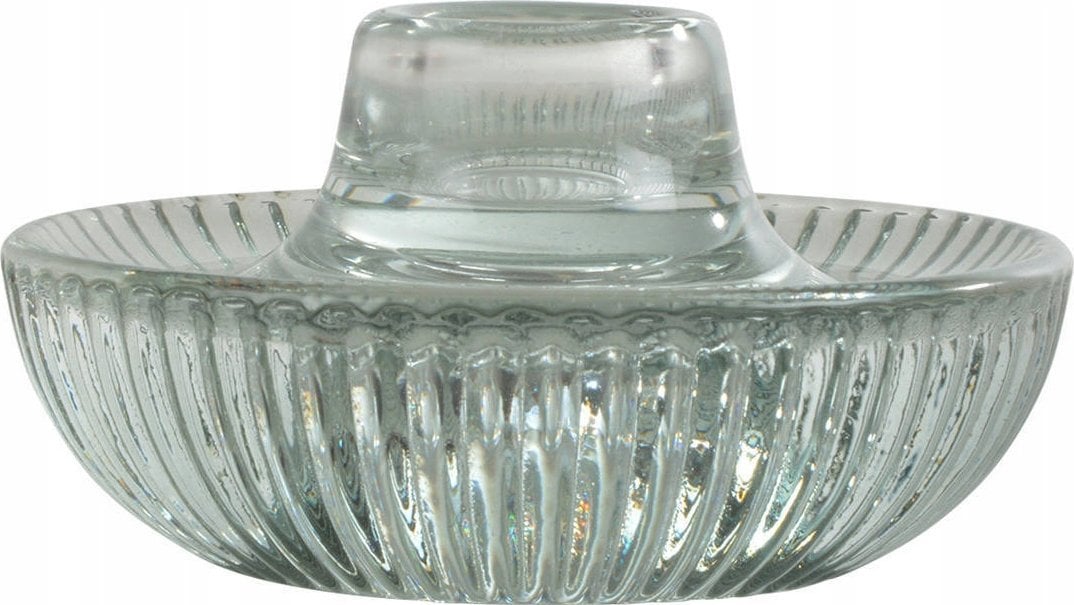 Homea Karbowany świecznik ze szkła ARTY