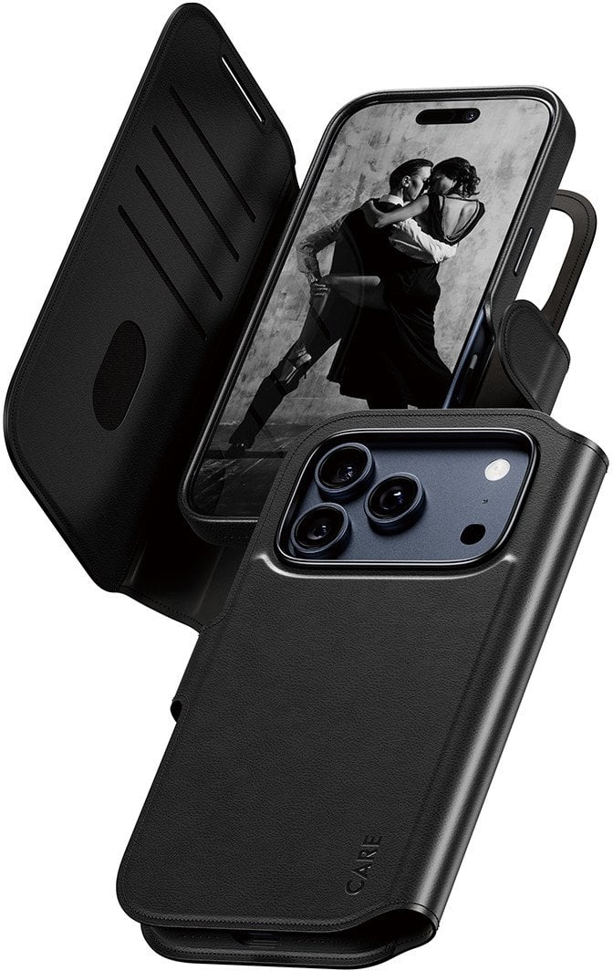 PanzerGlass CARE by ® Feature Case Tango Two-in-One Wallet w. MagSafe iPhone 17 Pro pokrowiec na telefon komórkowy Czarny