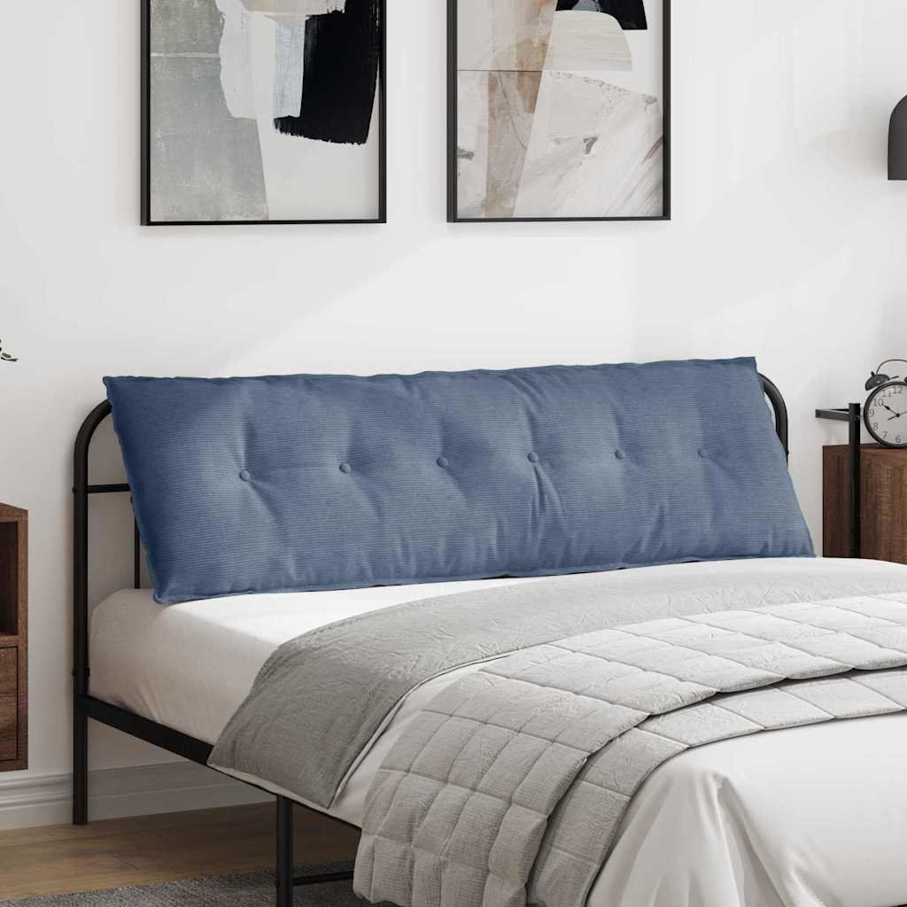 vidaXL Poduszka na plecy Niebieski 160 x 50 cm Tkanina sztruksowa