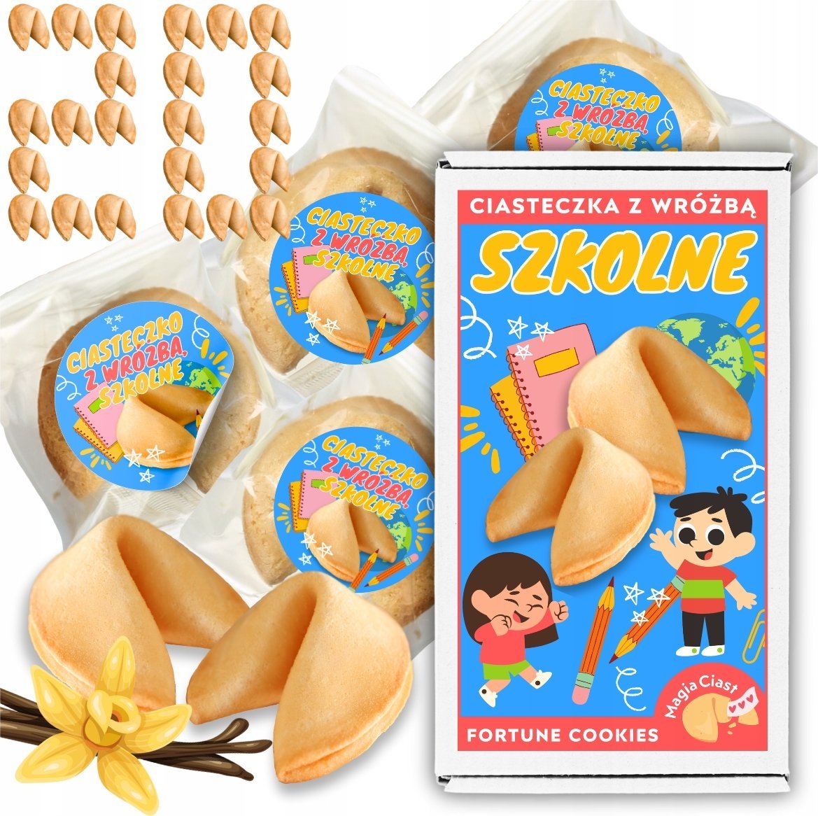 MagiaCiast CIASTECZKA Z WRÓŻBĄ SZKOLNE dla uczniów 20 sztuk