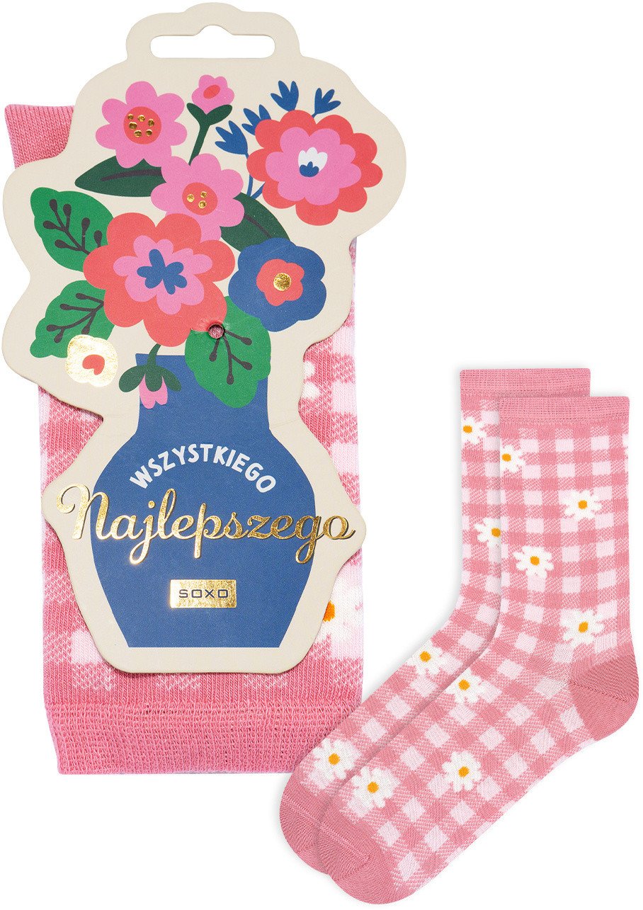 Damskie Stopki z napisami SOXO różowe 3540