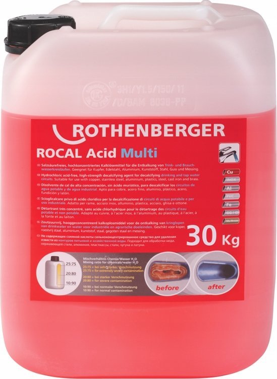 Rothenberger ROCAL ACID Multi nukalkinimo koncentratas 30kg, Rothenberger