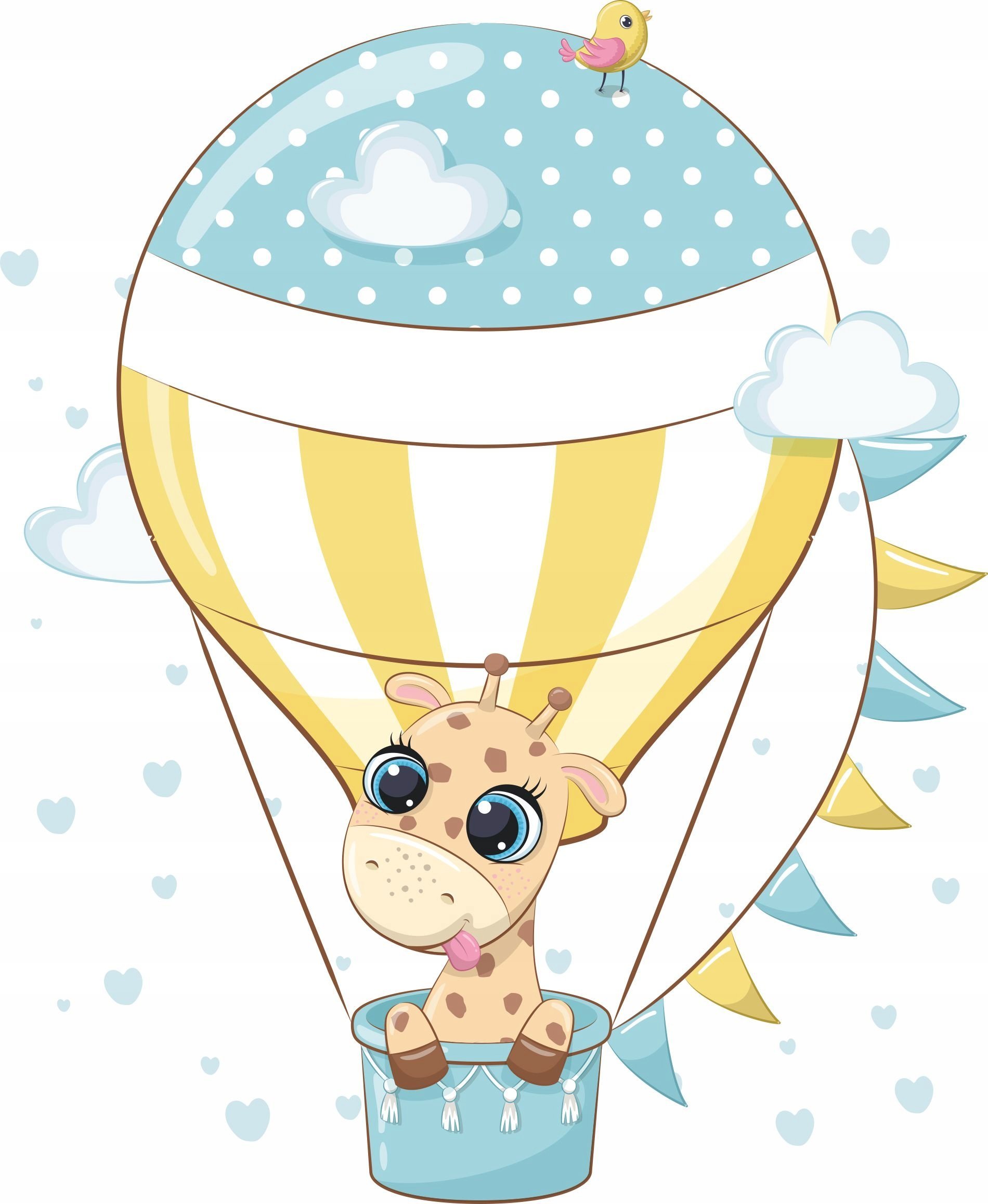 naSciane Naklejki dla dzieci balon chmurka balony żyrafa