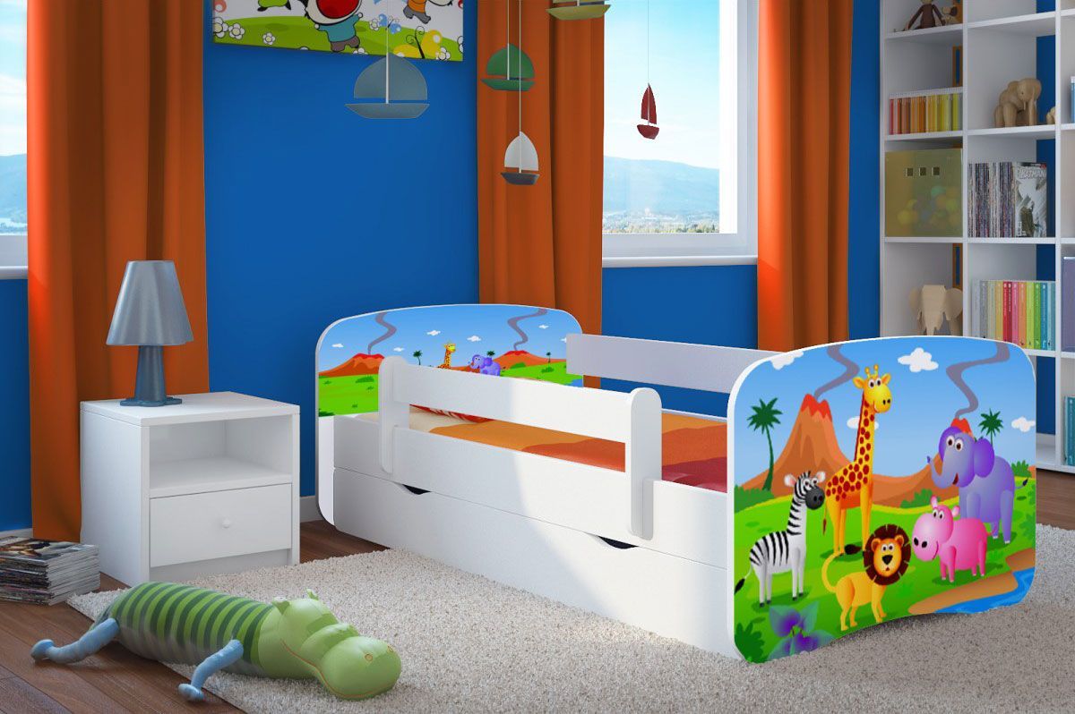 Elior Dziecięce łóżko z szufladą Happy 2X mix 80x180 - białe