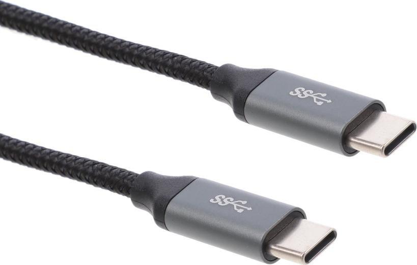 Kabel USB Montis USB-C - USB-C 1 m Czarno-srebrny (MT004)