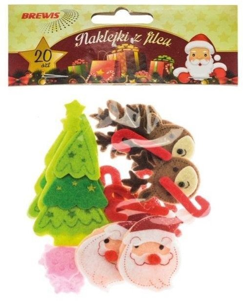 Naklejki z filcu świąteczne 20szt
