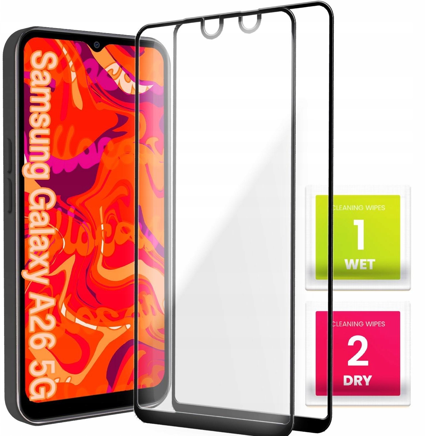 2-PAK Szkło Hartowane Do Samsung Galaxy A26 5G (Pełne, 5D, Szybka, 9H)