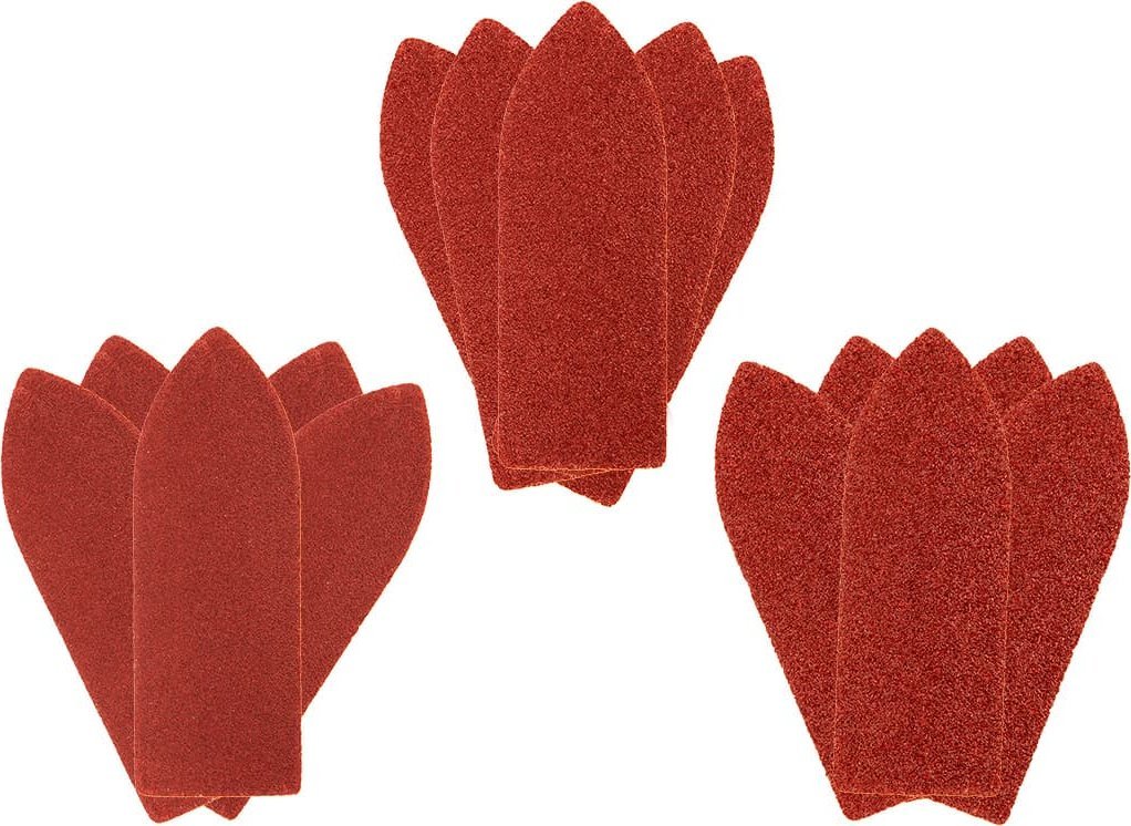 Graphite Papier ścierny na rzep delta 32 x 92 mm, K60, K100, K180, zestaw 15 szt.