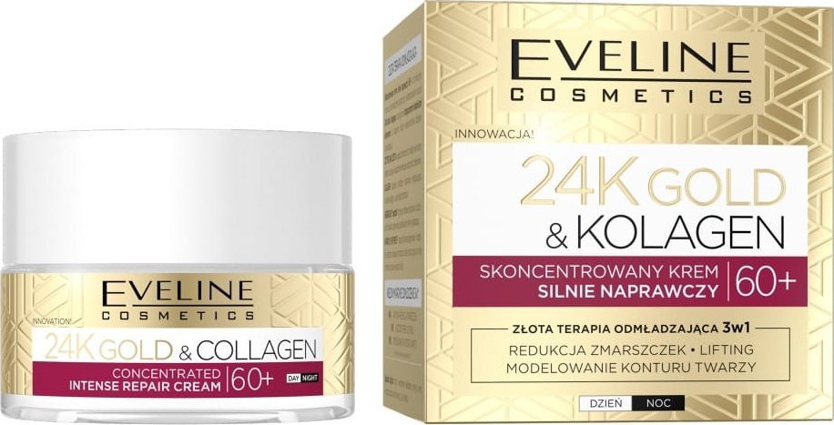 Eveline Cosmetics 24K Gold&Kolagen Skoncentrowany Krem Silnie Naprawczy 60+ 50Ml