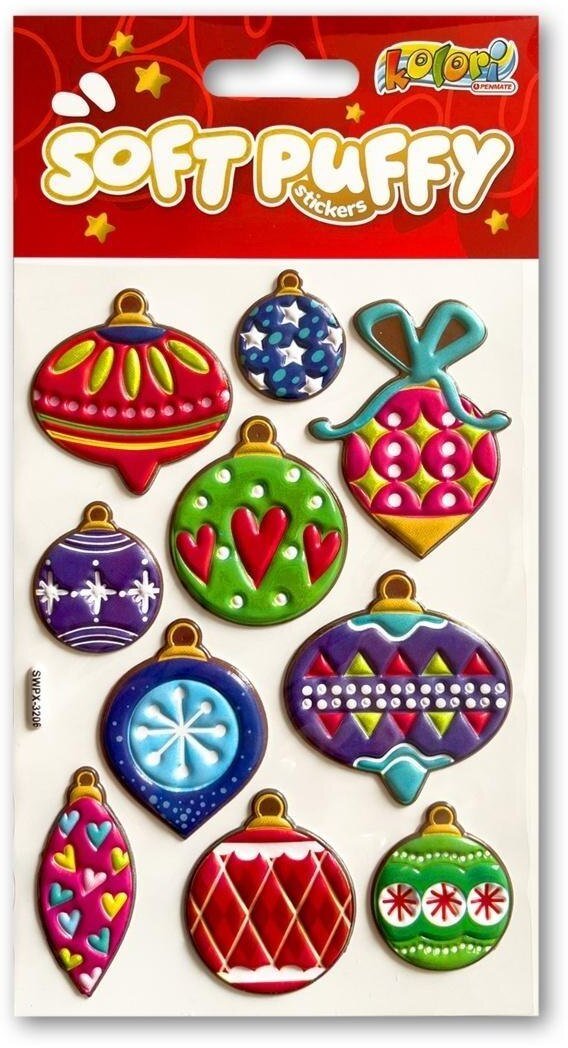 Naklejki puffy Christmas Balls