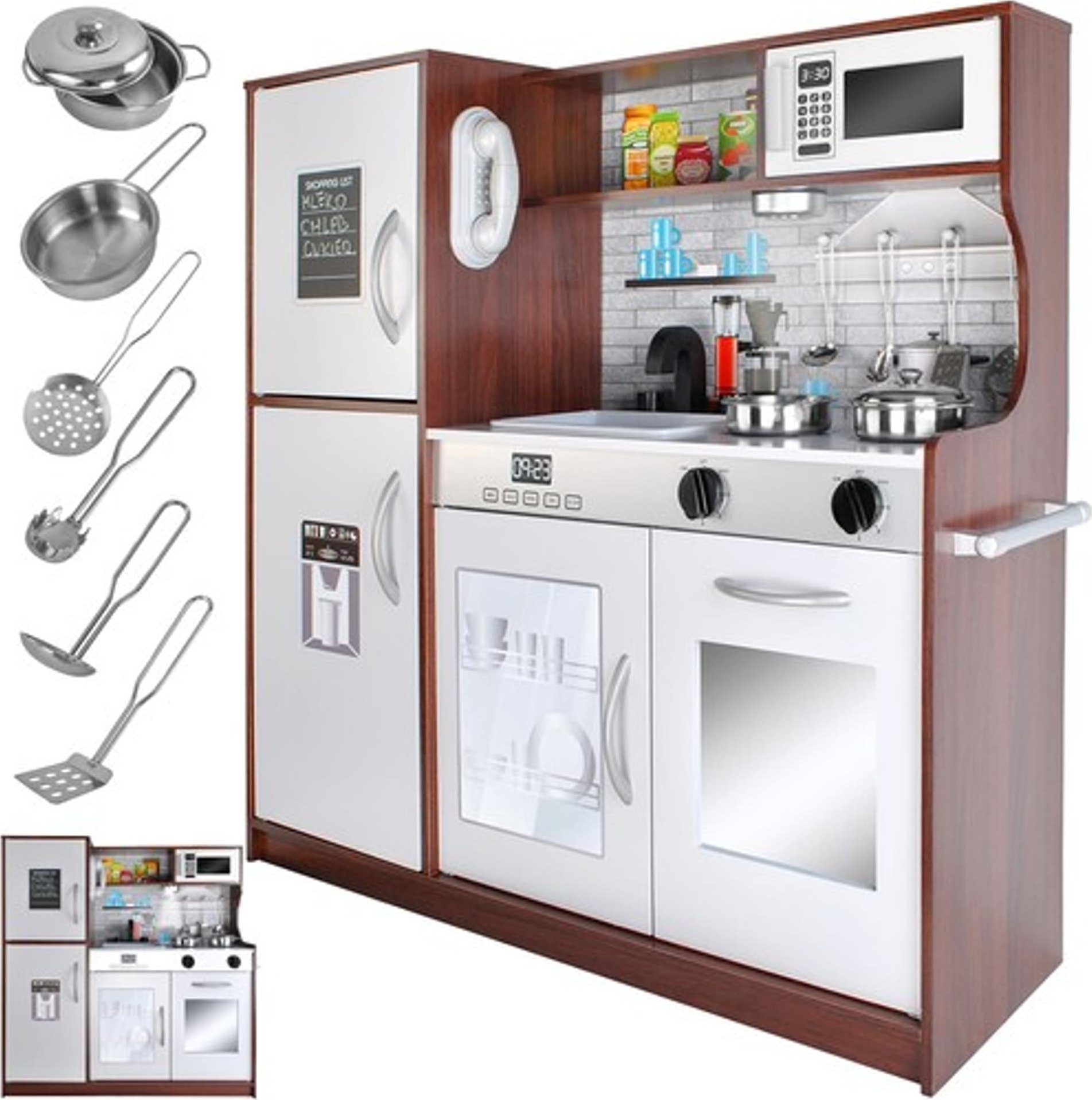 Kruzzel Drewniana kuchnia dla dzieci XL z akcesoriami